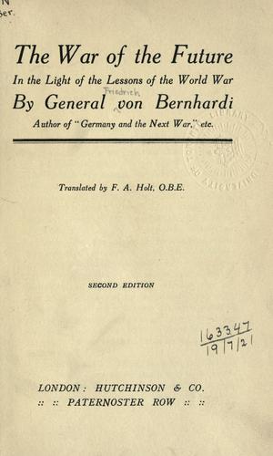 The war of the future in the light of the lessons of the world war