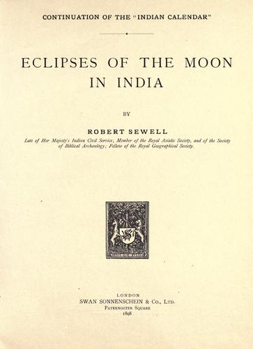 Eclipses of the moon in India