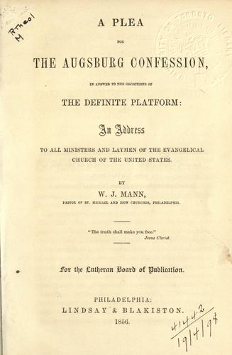 A plea for the Augsburg Confession