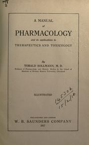 A manual of pharmacology and its applications to therapeutics and toxicology