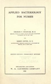 Applied bacteriology for nurses