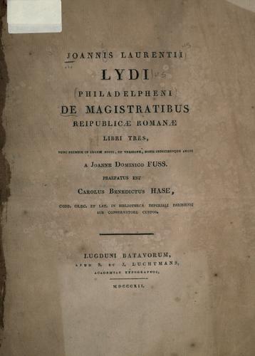 De magistratibus populi romani libri tres