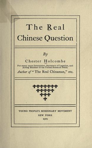 The real Chinese question