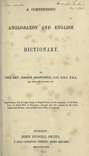 A compendious Anglo-Saxon and English dictionary