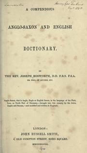 A compendious Anglo-Saxon and English dictionary