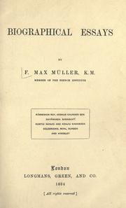 Biographical essays