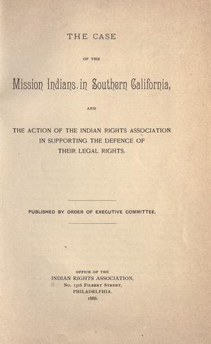 The Case of the Mission Indians in Southern California