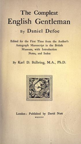 The compleat English gentleman