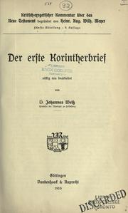 Der erste Korintherbrief
