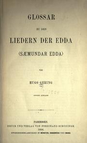 Glossar zu den Liedern der Edda (Saemundar Edda)