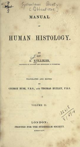 Handbuch der Gewebelehre des Menschen