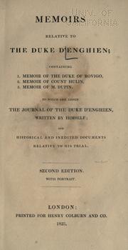 Memoirs relative to the Duke d'Enghien; ...