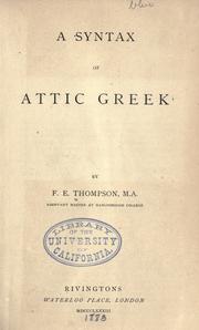 A syntax of Attic Greek