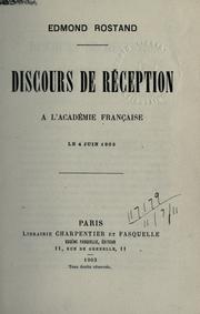 Discours de réception à l'Académie française le 4 juin 1903