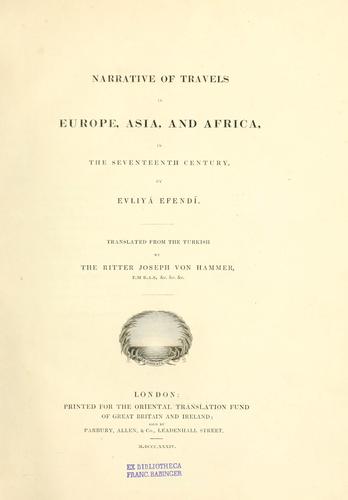 Narrative of travels in Europe, Asia, and Africa, in the seventeenth century
