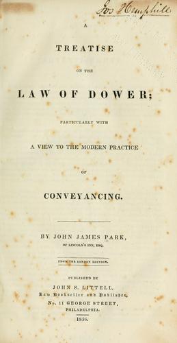 A treatise on the law of dower