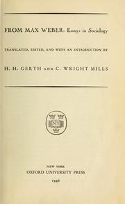 From Max Weber; essays in sociology