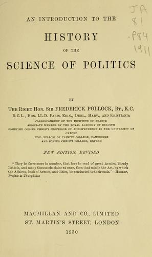 An introduction to the history of the science of politics