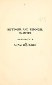 Bittinger and Bedinger families