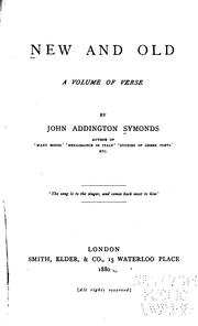 New and old; a volume of verse
