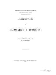 Contributions to barometric hypsometry