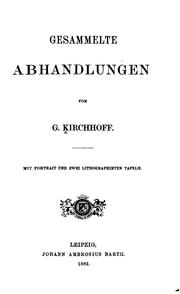 Gesammelte Abhandlungen