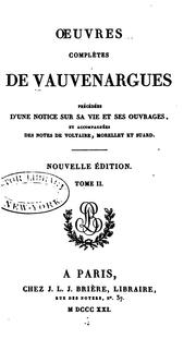 Œuvres complètes de Vauvenargues