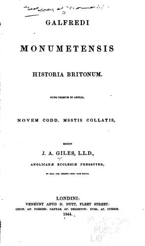 Galfredi Monumetensis Historia Britonum