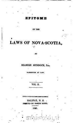 Epitome of the laws of Nova-Scotia