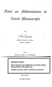 Notes on abbreviations in Greek manuscripts