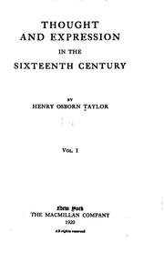 Thought and expression in the sixteenth century