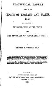 Statistical papers based on the census of England and Wales, 1851