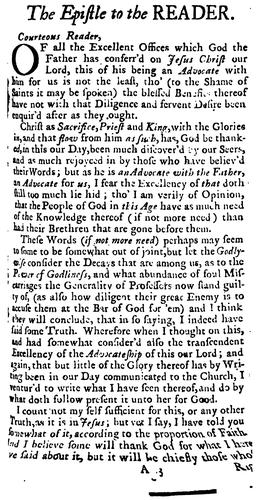 The work of Jesus Christ, as an advocate