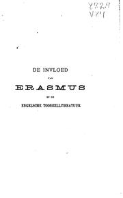De invloed van Erasmus op de Engelsche tooneelliteratuur der XVIe en XVIIe eeuwen