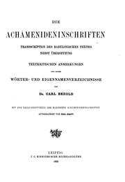 Die Achämenideninschriften