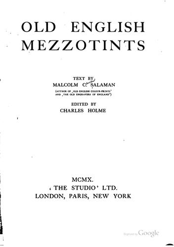 Old English mezzotints