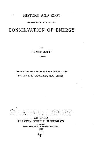 History and root of the principle of the conservation of energy