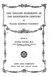 The English humorists of the eighteenth century