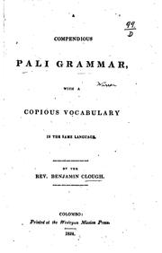 A compendious Pali grammar