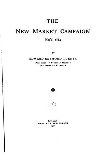 The New Market campaign, May, 1864