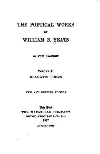The poetical works of William B. Yeats