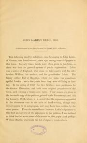 John Lakin's deed, 1653