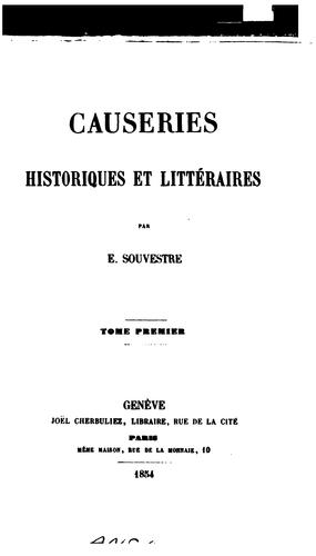 Causeries historiques et littéraires