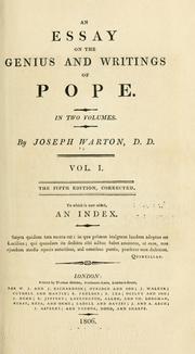 Essay on the writings and genius of Pope