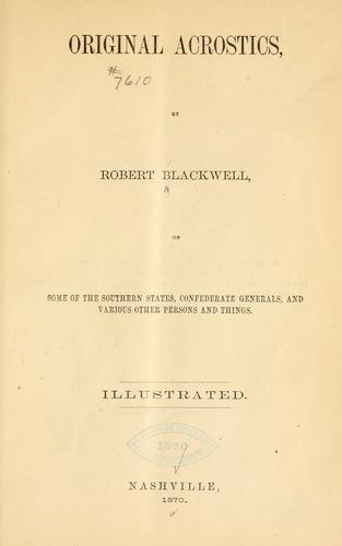 Original acrostics