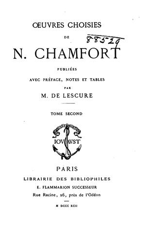 œuvres choisies de N. Chamfort