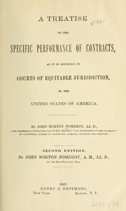 A treatise on the specific performance of contracts