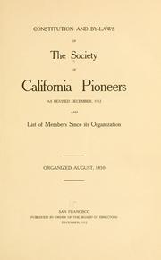 Constitution and by-laws of the Society of California Pioneers
