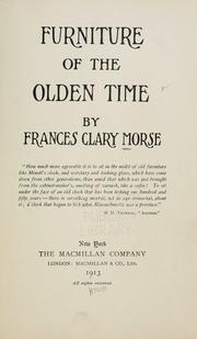 Furniture of the olden time