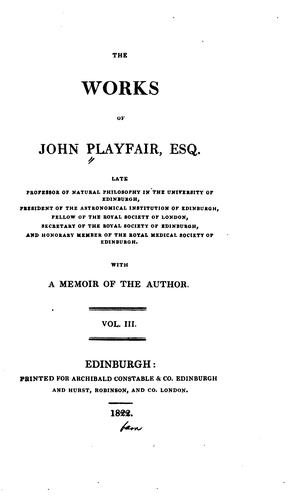 The works of John Playfair ..